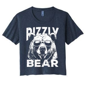 Rizzly Bear Cool Bear Wearing Sunglasses Rizz For Boy Women's Crop Top Tee