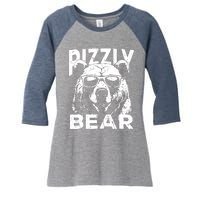 Rizzly Bear Cool Bear Wearing Sunglasses Rizz For Boy Women's Tri-Blend 3/4-Sleeve Raglan Shirt