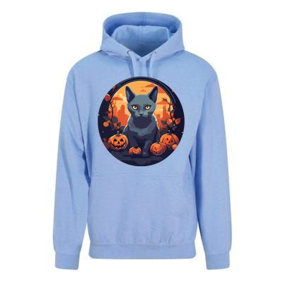 Russian Blue Cat Halloween Pumpkin Love Cats Unisex Surf Hoodie