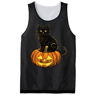 Retro Black Cat Halloween Pumpkin Costume Mesh Reversible Basketball Jersey Tank