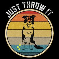 Retro Border Collie Lover Just Throw It Border Collie Mom Hooded Wearable Blanket
