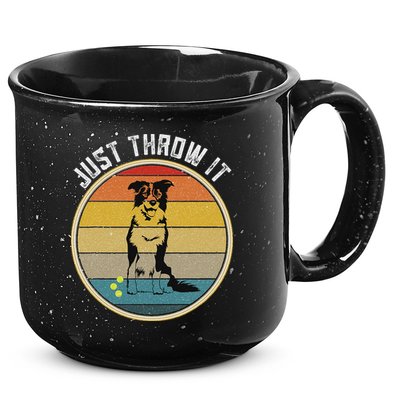 Retro Border Collie Lover Just Throw It Border Collie Mom 15oz Campfire Ceramic Mug