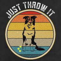 Retro Border Collie Lover Just Throw It Border Collie Mom Beanie
