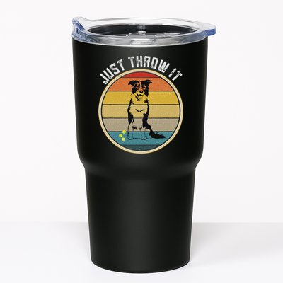 Retro Border Collie Lover Just Throw It Border Collie Mom Tumbler