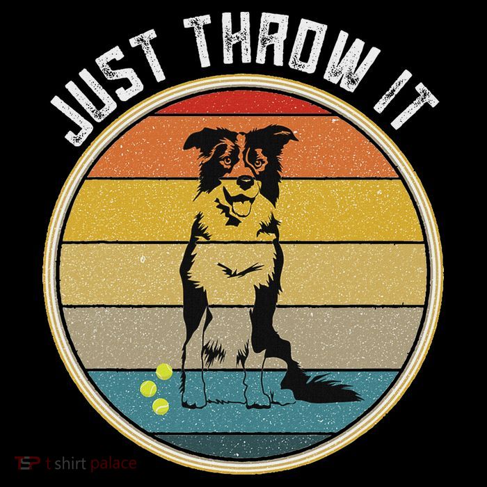 Retro Border Collie Lover Just Throw It Border Collie Mom Poster
