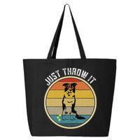 Retro Border Collie Lover Just Throw It Border Collie Mom 25L Jumbo Tote