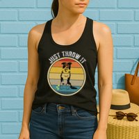 Retro Border Collie Lover Just Throw It Border Collie Mom Womens Tank Top