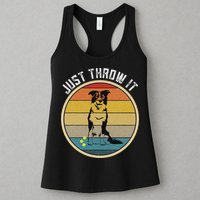 Retro Border Collie Lover Just Throw It Border Collie Mom Womens Tank Top