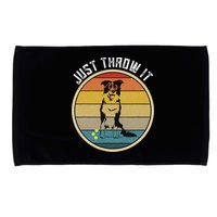 Retro Border Collie Lover Just Throw It Border Collie Mom Microfiber Hand Towel