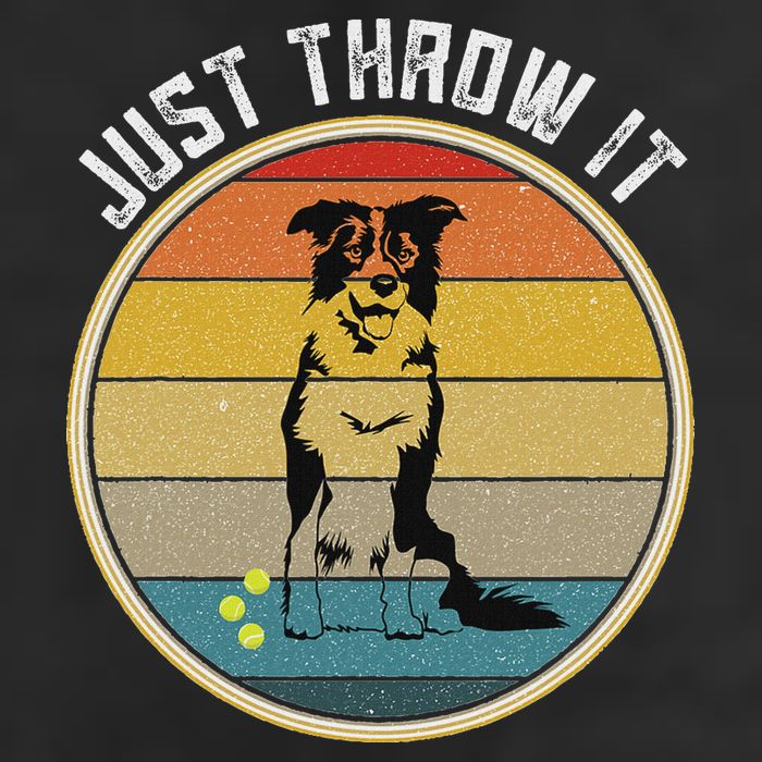 Retro Border Collie Lover Just Throw It Border Collie Mom Microfiber Hand Towel