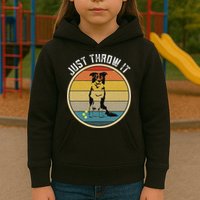 Retro Border Collie Lover Just Throw It Border Collie Mom Kids Hoodie