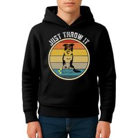 Retro Border Collie Lover Just Throw It Border Collie Mom Kids Hoodie