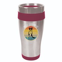 Retro Border Collie Lover Just Throw It Border Collie Mom 16oz Travel Tumbler