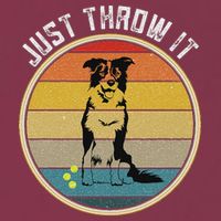 Retro Border Collie Lover Just Throw It Border Collie Mom 16oz Travel Tumbler