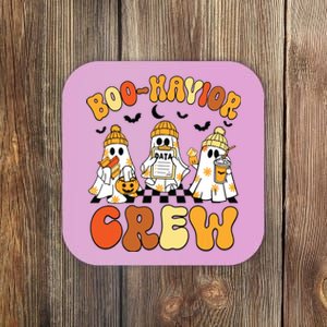 Retro Boohavior Crew Behavior Analyst Halloween Aba Rbt Coaster