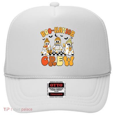 Retro Boohavior Crew Behavior Analyst Halloween Aba Rbt High Crown Mesh Back Trucker Hat