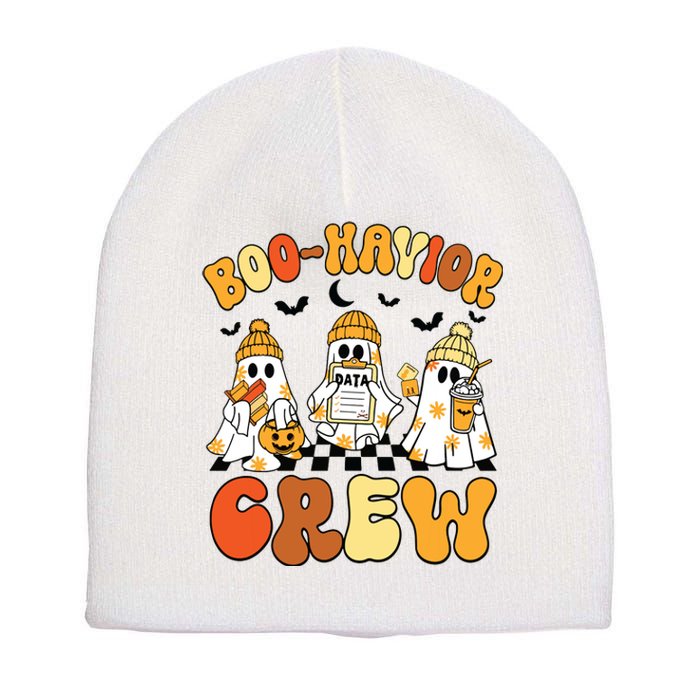 Retro Boohavior Crew Behavior Analyst Halloween Aba Rbt Short Acrylic Beanie