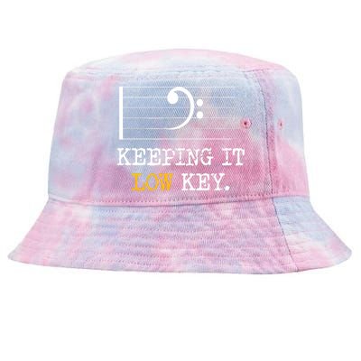 Retro Bass Clef Music Keeping It Low Key Funny Musician Tie-Dyed Bucket Hat