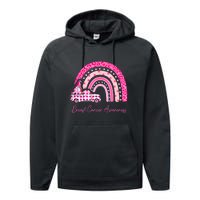 Rainbow Breast Cancer Awareness Pink Gnomes Truck Performance Fleece Hoodie