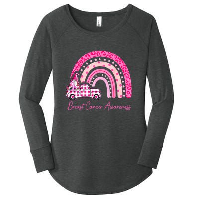 Rainbow Breast Cancer Awareness Pink Gnomes Truck Women's Perfect Tri Tunic Long Sleeve Shirt