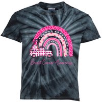 Rainbow Breast Cancer Awareness Pink Gnomes Truck Kids Tie-Dye T-Shirt