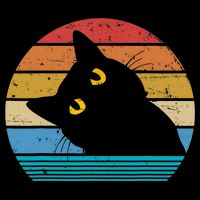 Retro Black Cat Lover Vintage Style Cats Cute Kitty Gift TShirt Doggie Tank