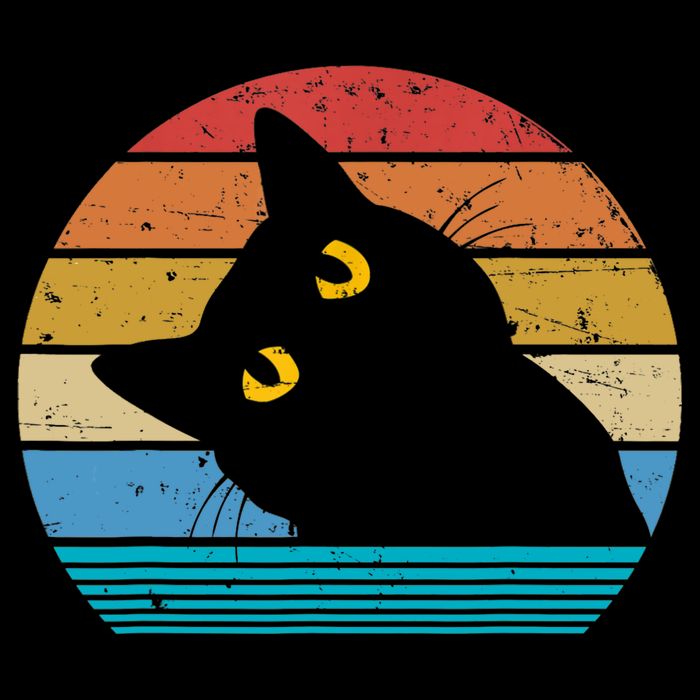 Retro Black Cat Lover Vintage Style Cats Cute Kitty Gift TShirt Doggie Tank