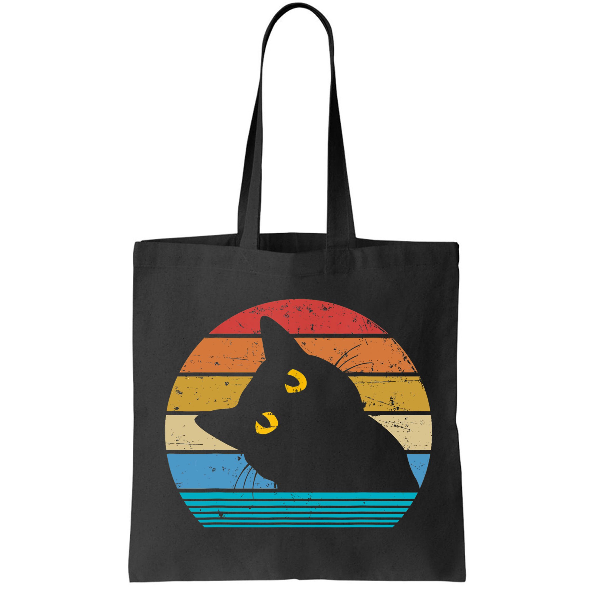 Retro Black Cat Lover Vintage Style Cats Cute Kitty Gift TShirt Bag