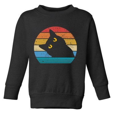 Retro Black Cat Lover Vintage Style Cats Cute Kitty Gift TShirt Toddler Sweatshirt