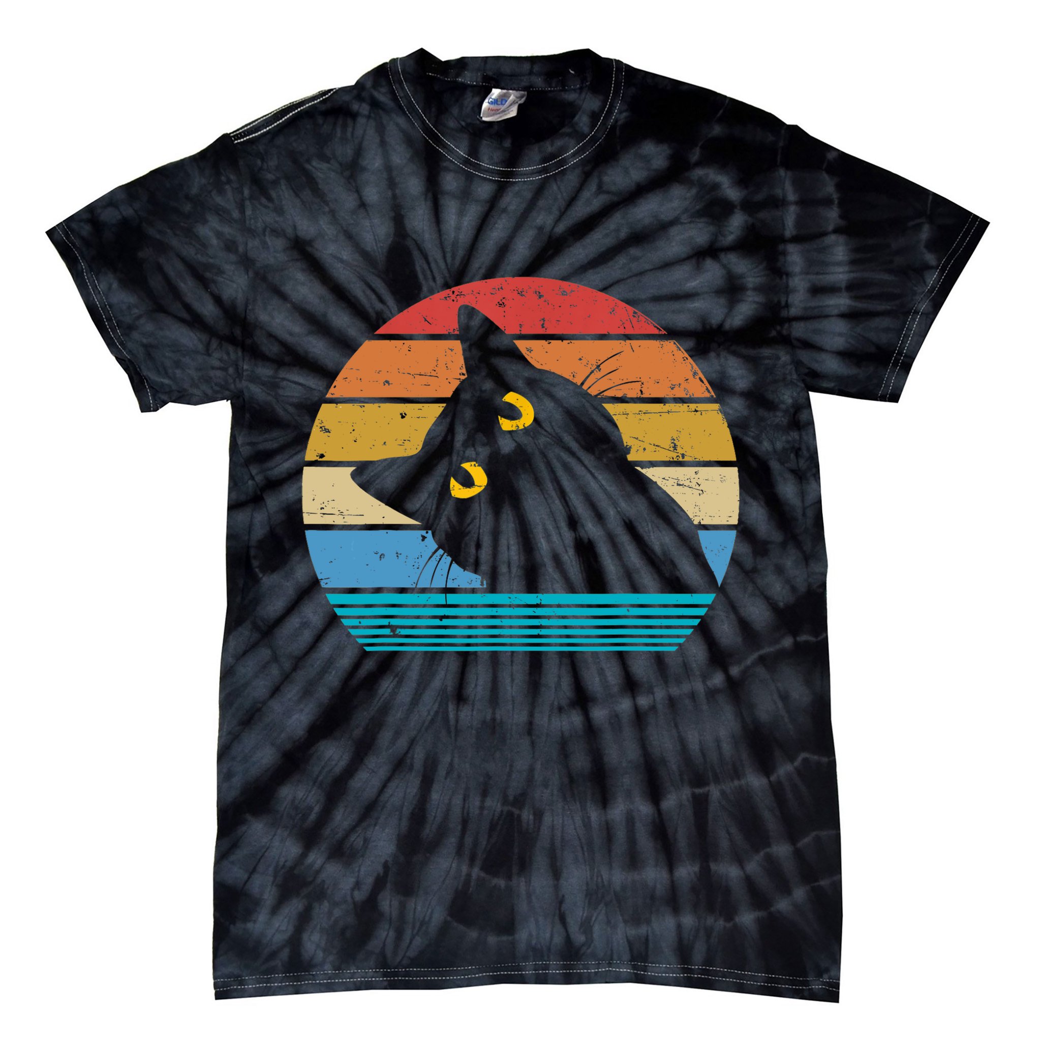 Retro Black Cat Lover Vintage Style Cats Cute Kitty Gift TShirt Tie-Dye T-Shirt