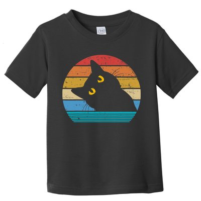 Retro Black Cat Lover Vintage Style Cats Cute Kitty Gift TShirt Toddler T-Shirt