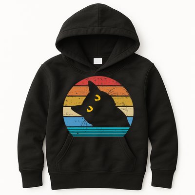 Retro Black Cat Lover Vintage Style Cats Cute Kitty Gift TShirt Kids Hoodie