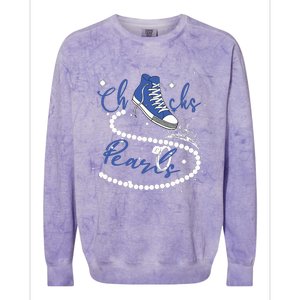 Royal Blue Chucks And Pearls Colorblast Crewneck Sweatshirt