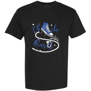 Royal Blue Chucks And Pearls Garment-Dyed Heavyweight T-Shirt