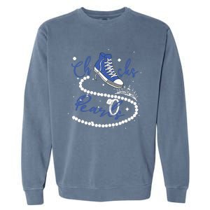 Royal Blue Chucks And Pearls Garment-Dyed Sweatshirt