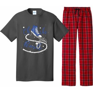 Royal Blue Chucks And Pearls Pajama Set