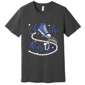 Royal Blue Chucks And Pearls Premium T-Shirt