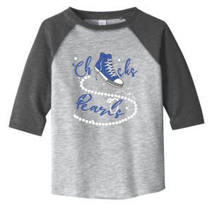 Royal Blue Chucks And Pearls Toddler Fine Jersey T-Shirt