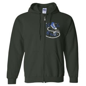 Royal Blue Chucks And Pearls Full Zip Hoodie