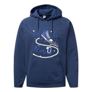 Royal Blue Chucks And Pearls Performance Fleece Hoodie