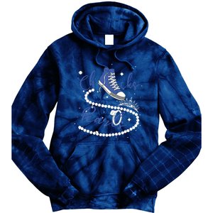 Royal Blue Chucks And Pearls Tie Dye Hoodie