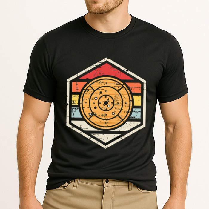 Retro Badge Crokinole Board Cooling Performance Crew T-Shirt