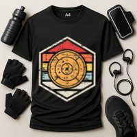 Retro Badge Crokinole Board Cooling Performance Crew T-Shirt
