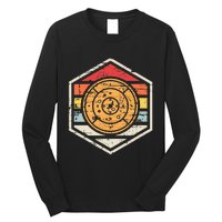 Retro Badge Crokinole Board Long Sleeve Shirt