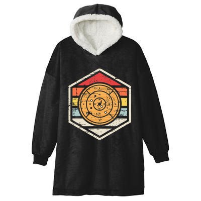Retro Badge Crokinole Board Hooded Wearable Blanket