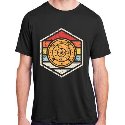 Retro Badge Crokinole Board Adult ChromaSoft Performance T-Shirt