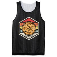 Retro Badge Crokinole Board Mesh Reversible Basketball Jersey Tank