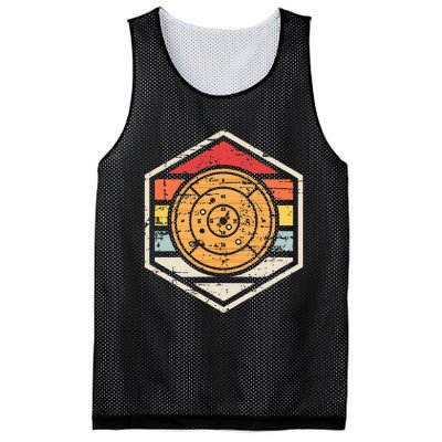 Retro Badge Crokinole Board Mesh Reversible Basketball Jersey Tank