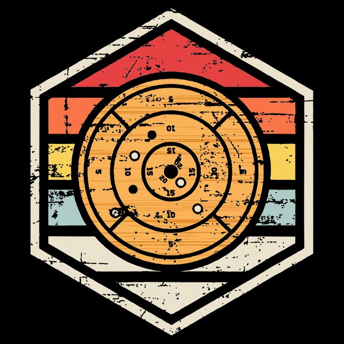 Retro Badge Crokinole Board Magnet