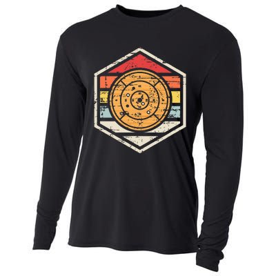 Retro Badge Crokinole Board Cooling Performance Long Sleeve Crew